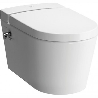 Безободковый подвесной унитаз VITRA NEST c функцией биде, встроенным смесителем, с бачком VITRA FRESH для моющего средства дюропластовое сиденье микролифт Безободковый подвесной унитаз VITRA NEST c функцией биде, встроенным смесителем, с бачком VITRA FRESH для моющего средства дюропластовое сиденье микролифт