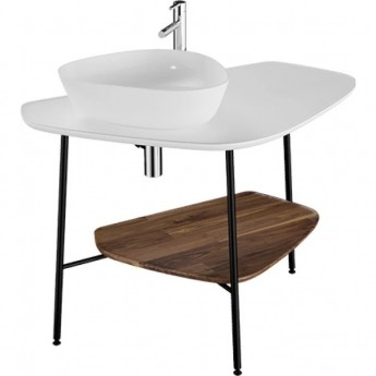 Керамическая столешница под раковину VITRA PLURAL 100 см, цвет матовый белый, левосторонняя Керамическая столешница под раковину VITRA PLURAL 100 см, цвет матовый белый, левосторонняя