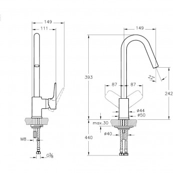 Смеситель VITRA ROOT ROUND для кухни, хром Смеситель VITRA ROOT ROUND для кухни, хром